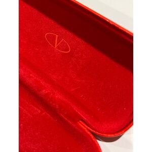 Valentino Leather Sunglasses Case Hot Red Made In Italy